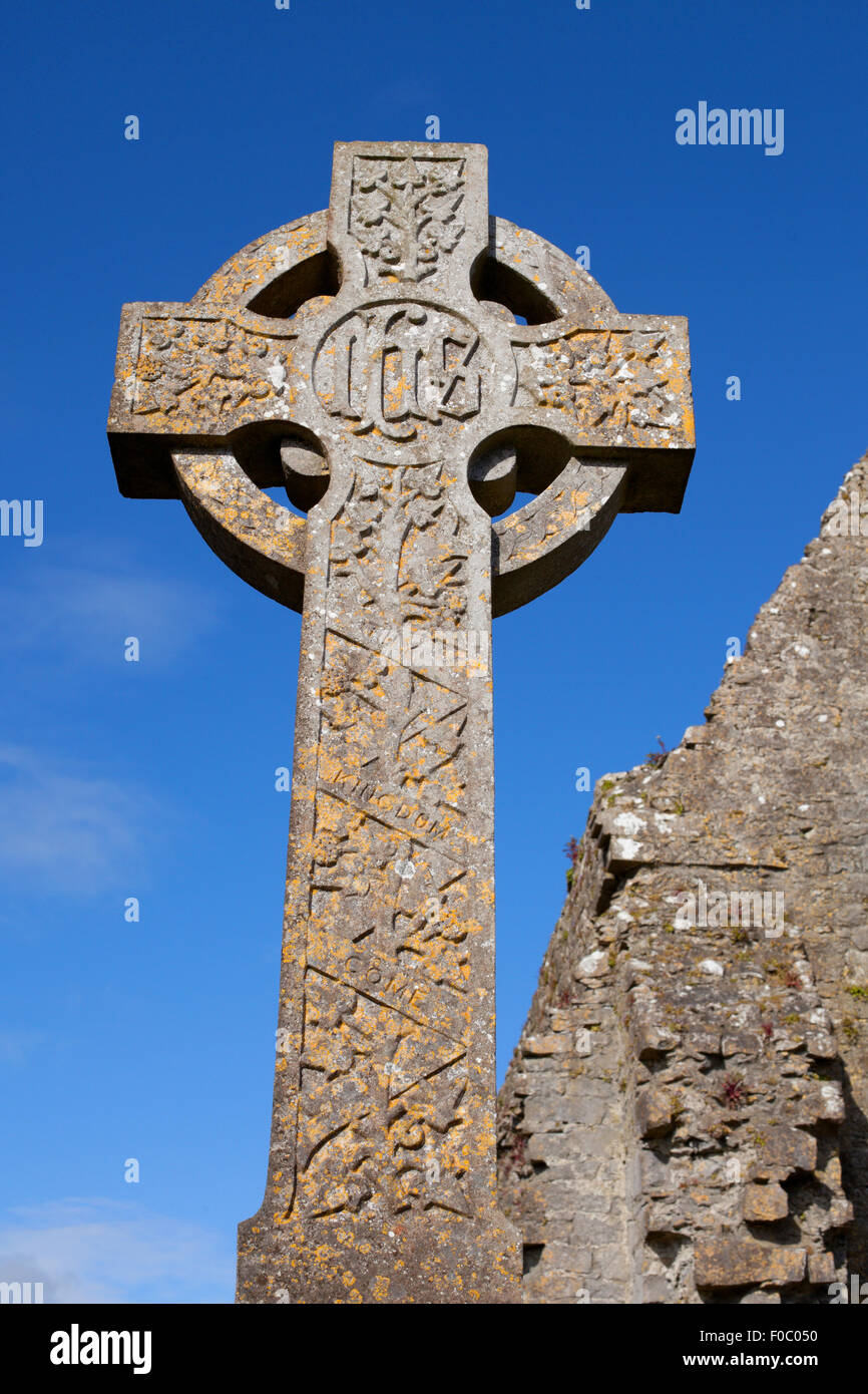 Croix de Pierre et d'Athenry Monastère dominicain détail,trouvés au 1241, Banque D'Images