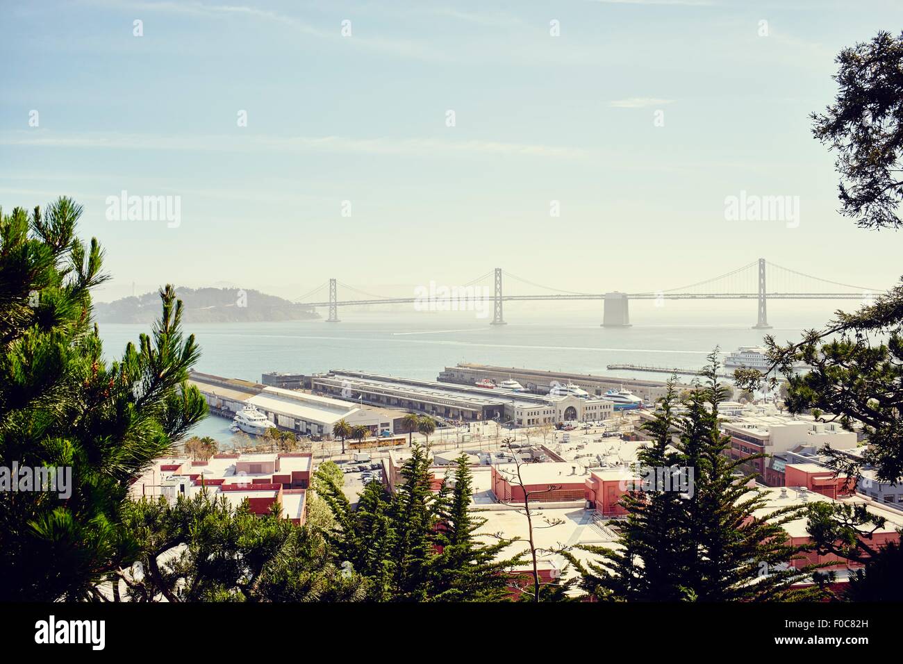 Le Pont de la baie de Telegraph Hill, San Francisco, California, USA Banque D'Images