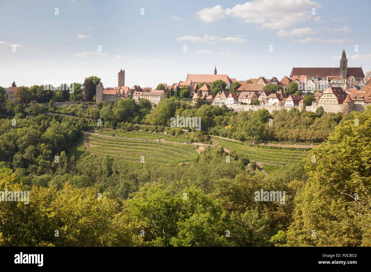 Vue sur la ville, Rothenburg ob der Tauber, Franconia, Bavaria, Germany Banque D'Images