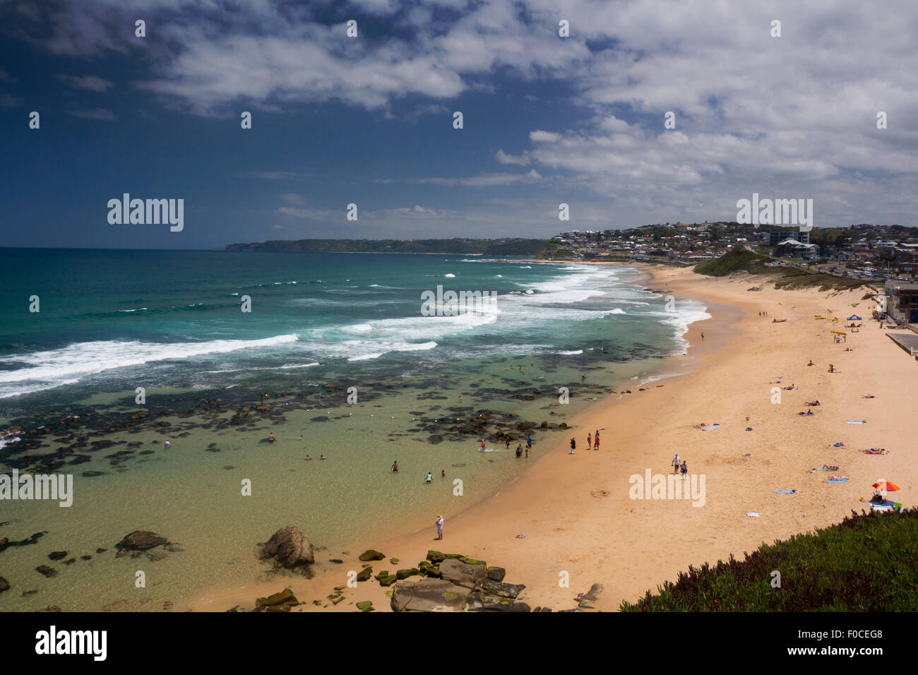 Plage de bar à la sud à Merewether Newcastle NSW Australie Nouvelle Galles du Sud Banque D'Images