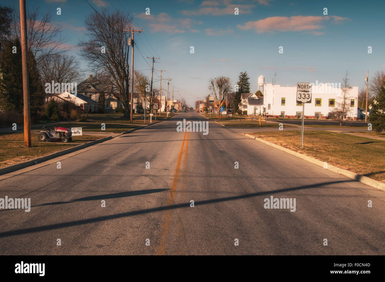 Petite ville USA, rue principale Banque D'Images