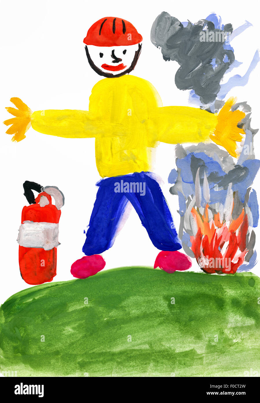 Dessin Enfant Pompier Photo Stock Alamy