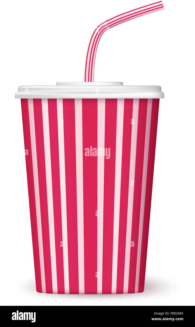 Tasse de papier de verre pour aller sur blanc Illustration de Vecteur