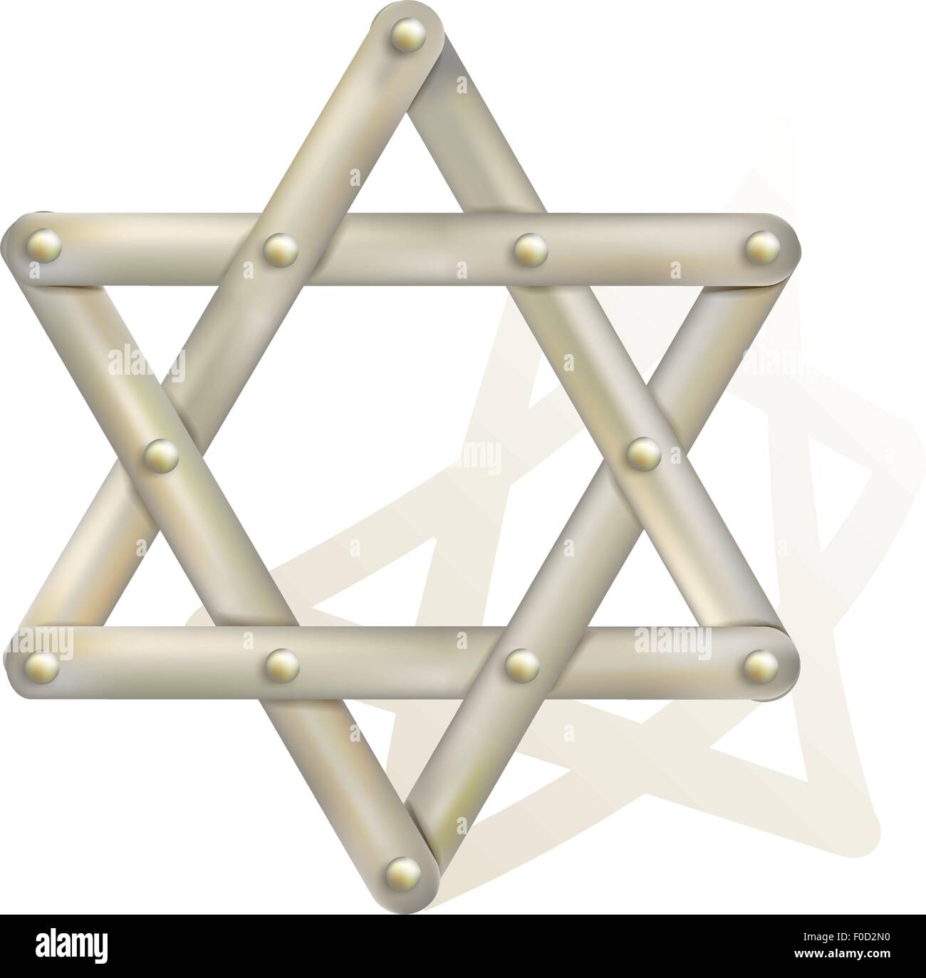 Étoile de David métallique comme symbole du judaïsme Illustration de Vecteur