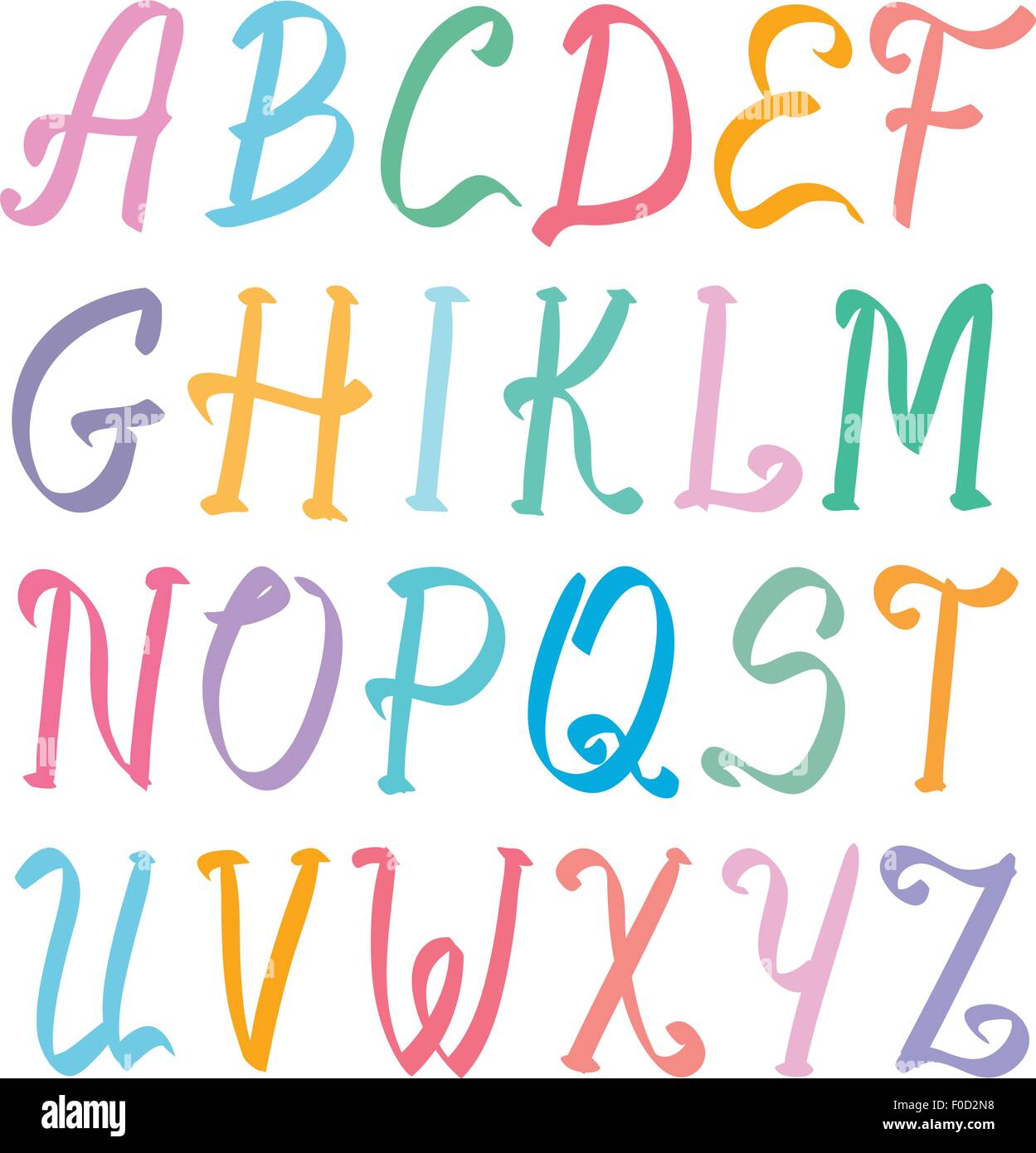 Marqueur élégant ensemble alphabet on white Illustration de Vecteur