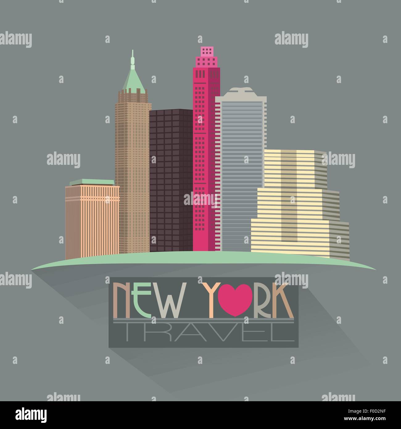 Symbole de voyage new york skyline Illustration de Vecteur