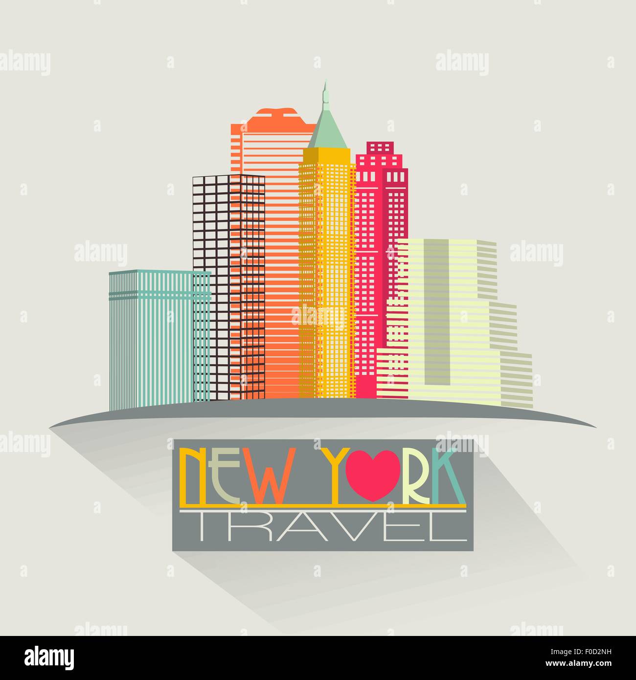 Arrière-plan de voyage skyline new york Illustration de Vecteur