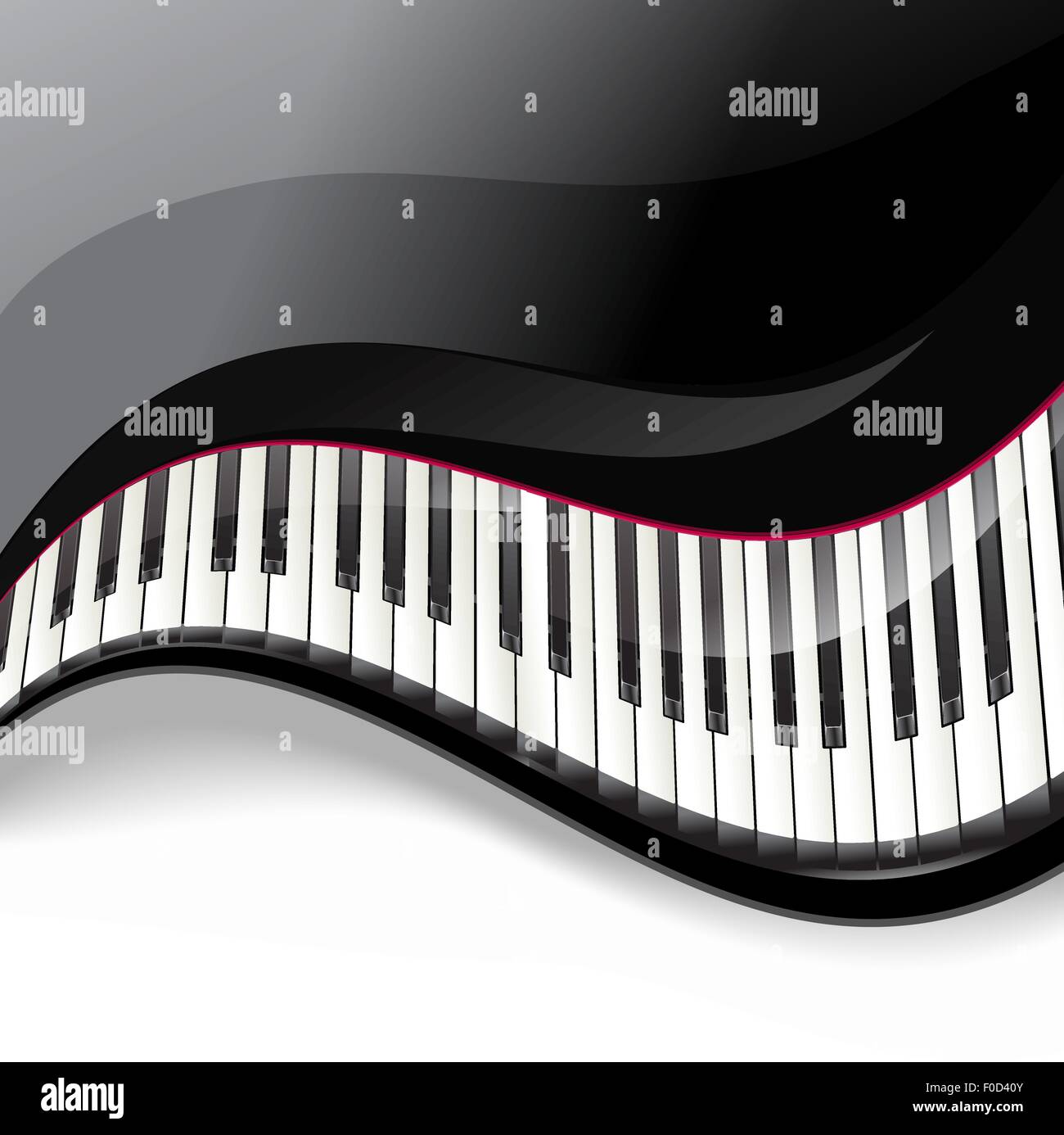 Touches de piano à fond ondulé Illustration de Vecteur