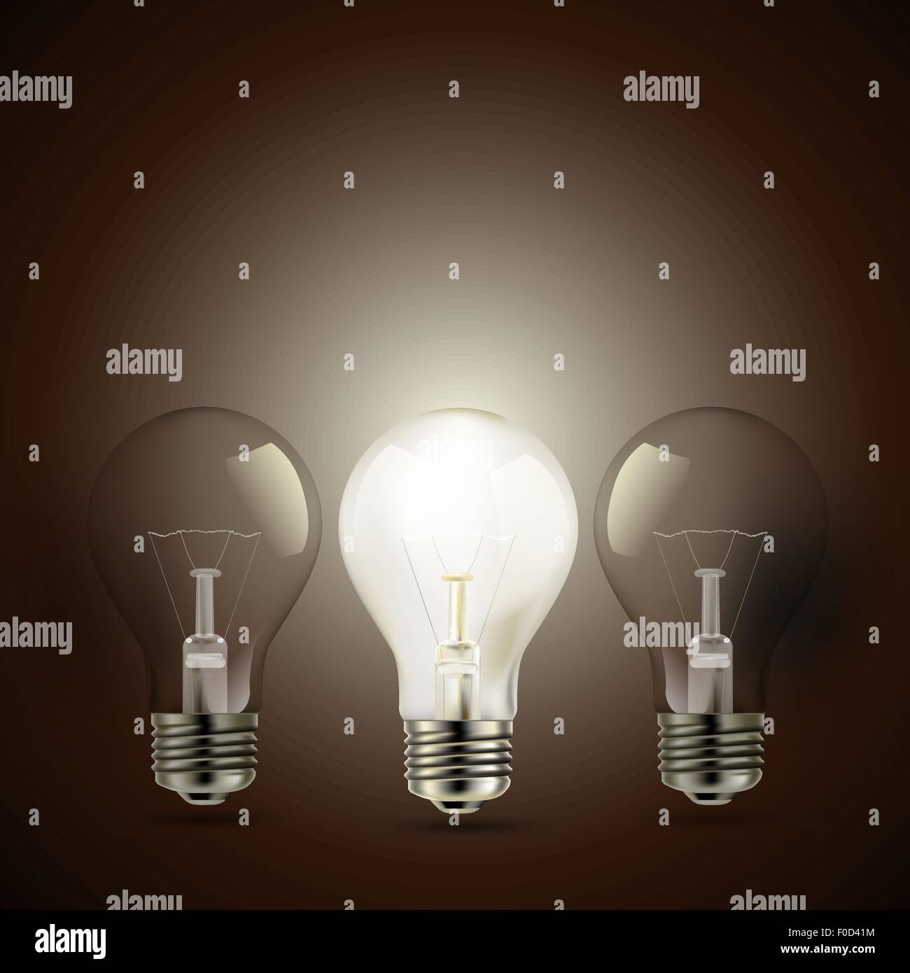 Les ampoules sur fond brun Illustration de Vecteur