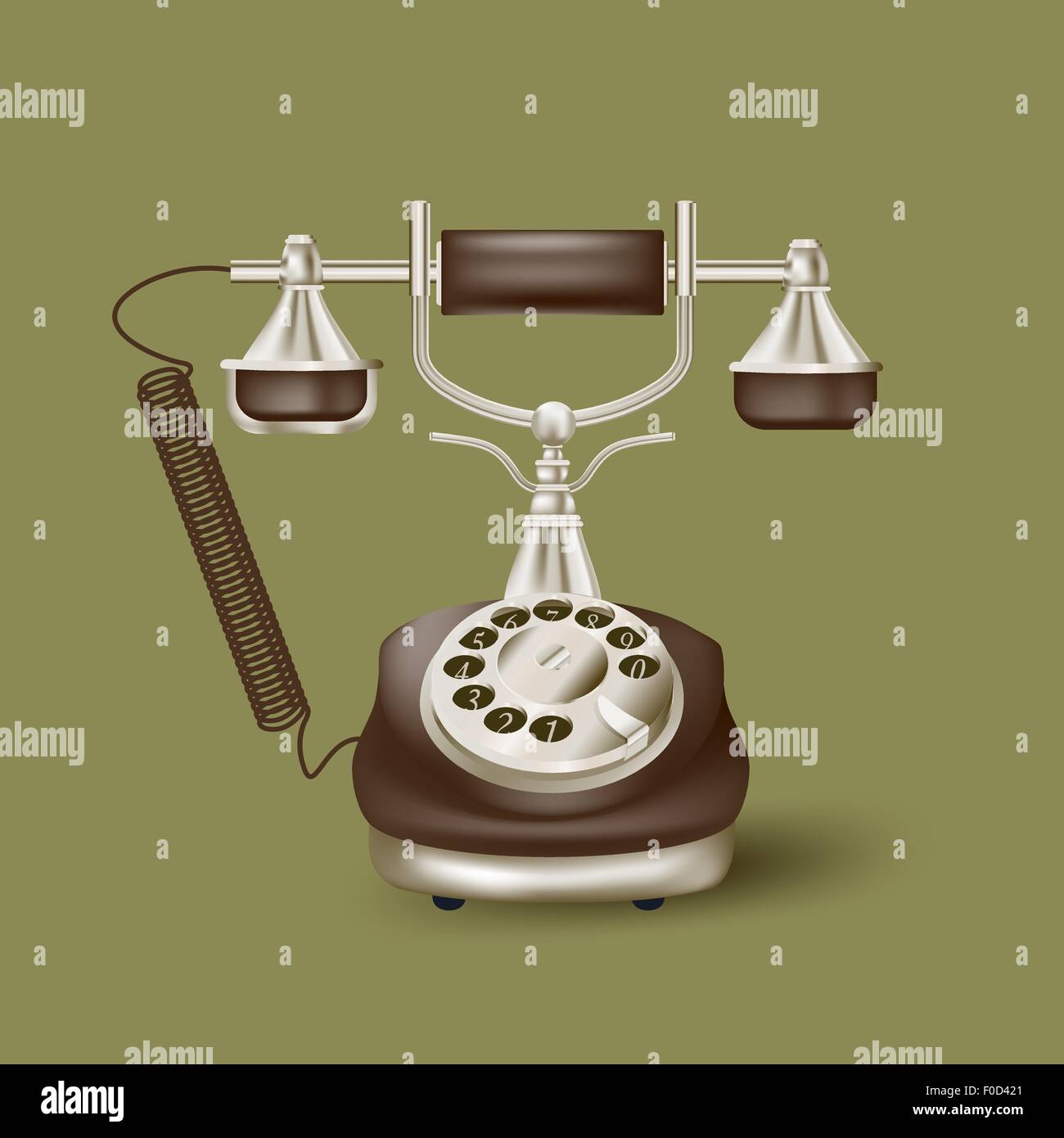 Téléphone Vintage sur vert Illustration de Vecteur