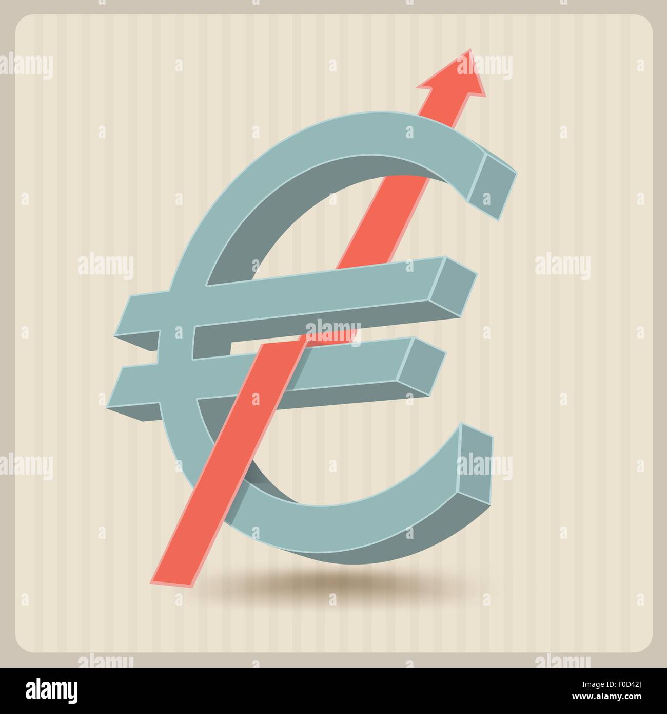 Symbole de l'euro avec la panneau de flèche Illustration de Vecteur