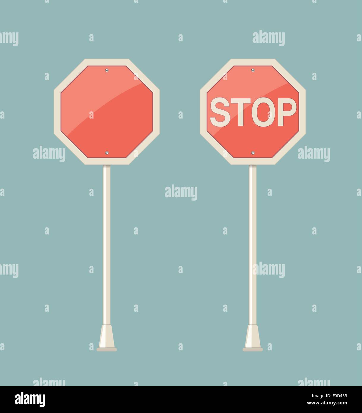 Arrêter avec l'appui des panneaux routiers Illustration de Vecteur