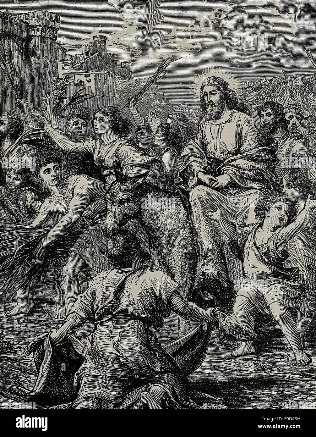 L'entrée à Jérusalem - l'entrée triomphale de Jésus Christ Banque D'Images