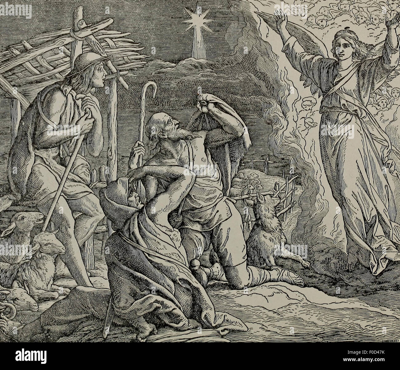 La naissance de Jésus Christ a annoncé aux bergers, Bethléem, Terre Sainte Banque D'Images