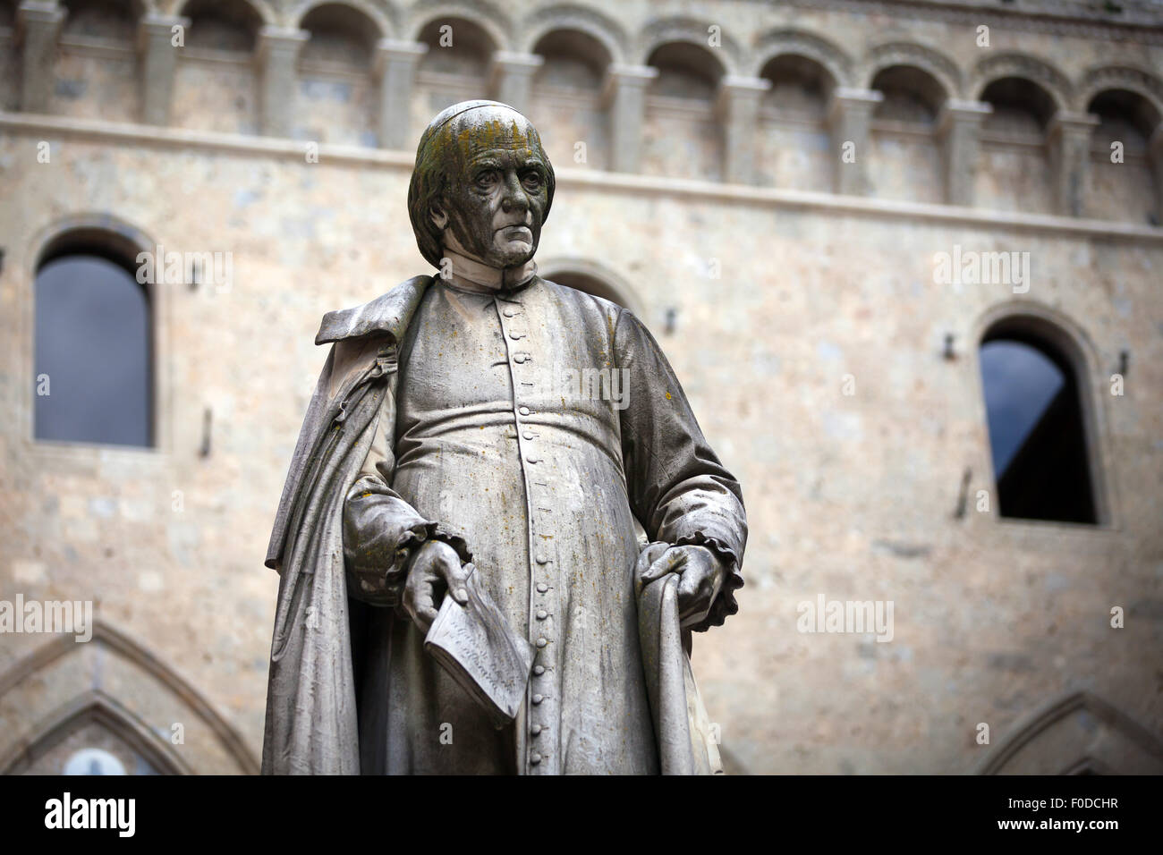 Sallustio Bandini statue sur la Piazza Salimbeni. Sienne, Toscane Banque D'Images