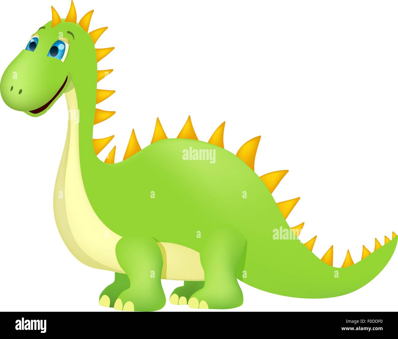 Cute cartoon sur dinosaure blanc vector Stock