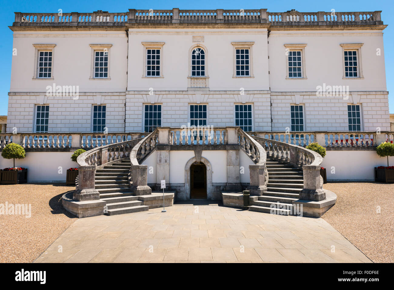 Southbank London Greenwich la Maison de la Reine par Inigo Jones pour Anne Danemark épouse en 1637 James 1 escaliers extérieurs côté nord Banque D'Images