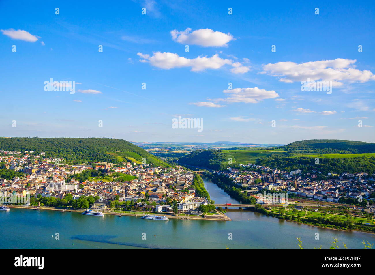 Bingen am Rhein et du Rhin, Rheinland-Pfalz, Allemagne Banque D'Images