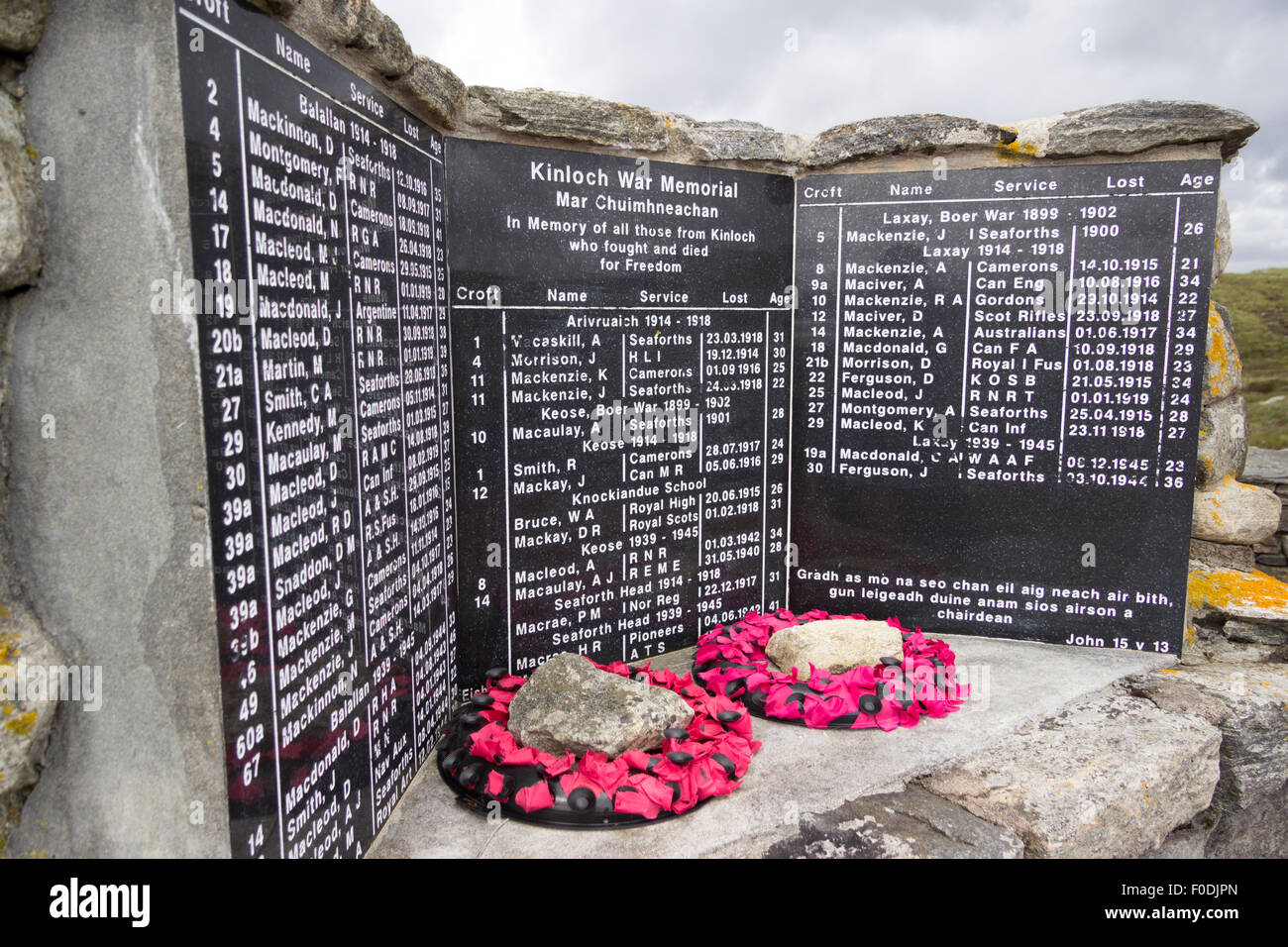 Kinloch War Memorial à l'île de Lewis, Western Isles Hébrides extérieures en Écosse UK Banque D'Images