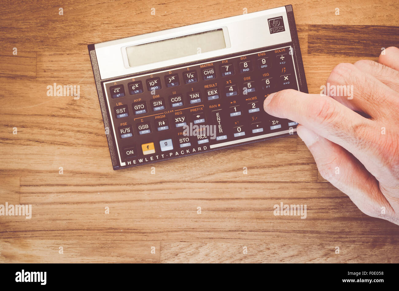 Photo de stock Détail d'une calculatrice scientifique programmable