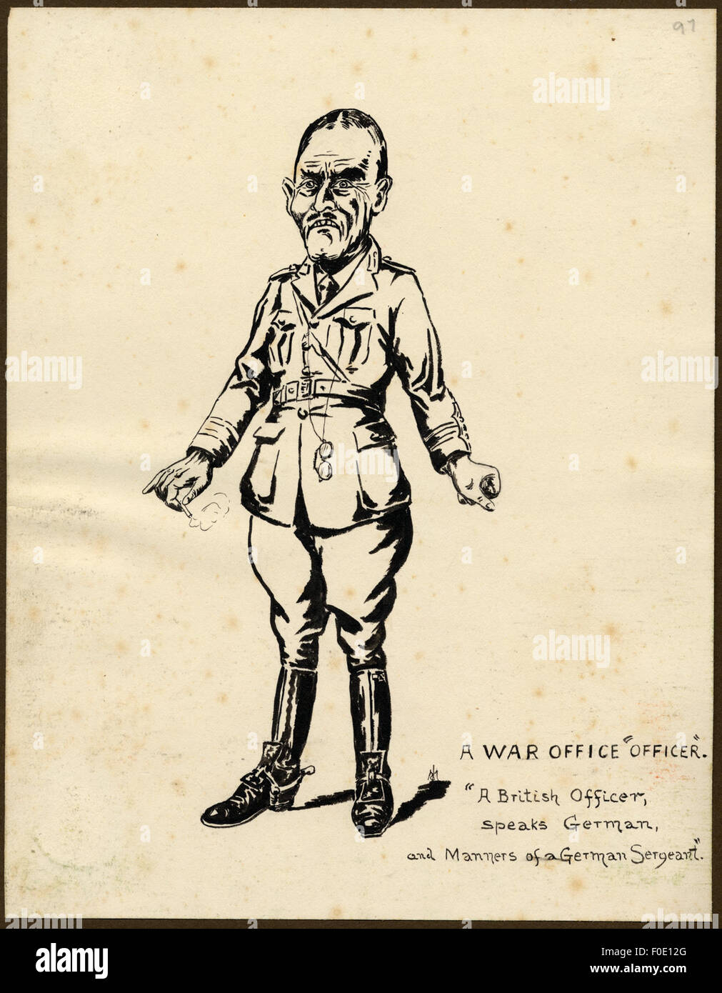 Cette image représente un officier britannique, censé être du War Office, qui est connu pour parler allemand. Le rôle de l’officier en temps de guerre et sa maîtrise de la langue ont peut-être été cruciaux dans les opérations de renseignement. Banque D'Images Cette image représente un officier britannique, censé être du War Office, qui est connu pour parler allemand. Le rôle de l’officier en temps de guerre et sa maîtrise de la langue ont peut-être été cruciaux dans les opérations de renseignement. Banque D'Images