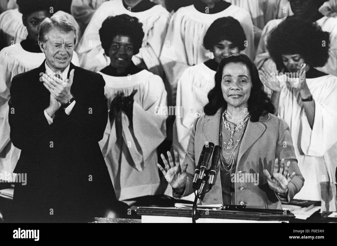 3 février 2015 - Le Président Jimmy Carter avec Coretta Scott King au King's Ebeneezer Baptist Church à Atlanta, Ga. © Ken Hawkins/ZUMA/Alamy Fil Live News Banque D'Images