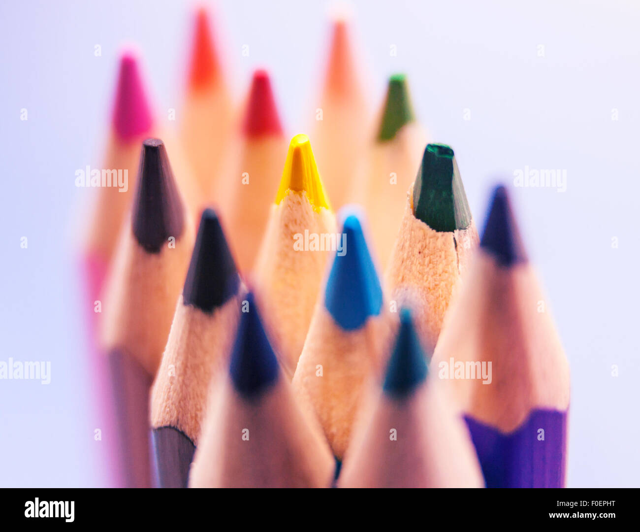 Crayons de couleur libre vintage, Selective focus Banque D'Images