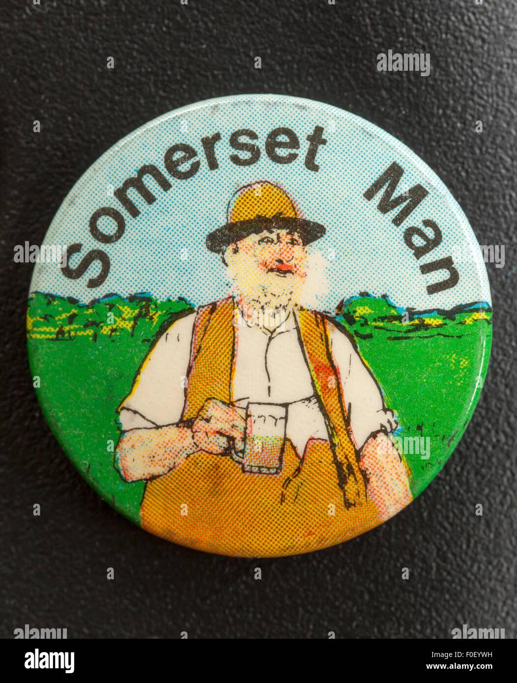 Broche Vintage Badge Bouton Homme Somerset publicité Banque D'Images