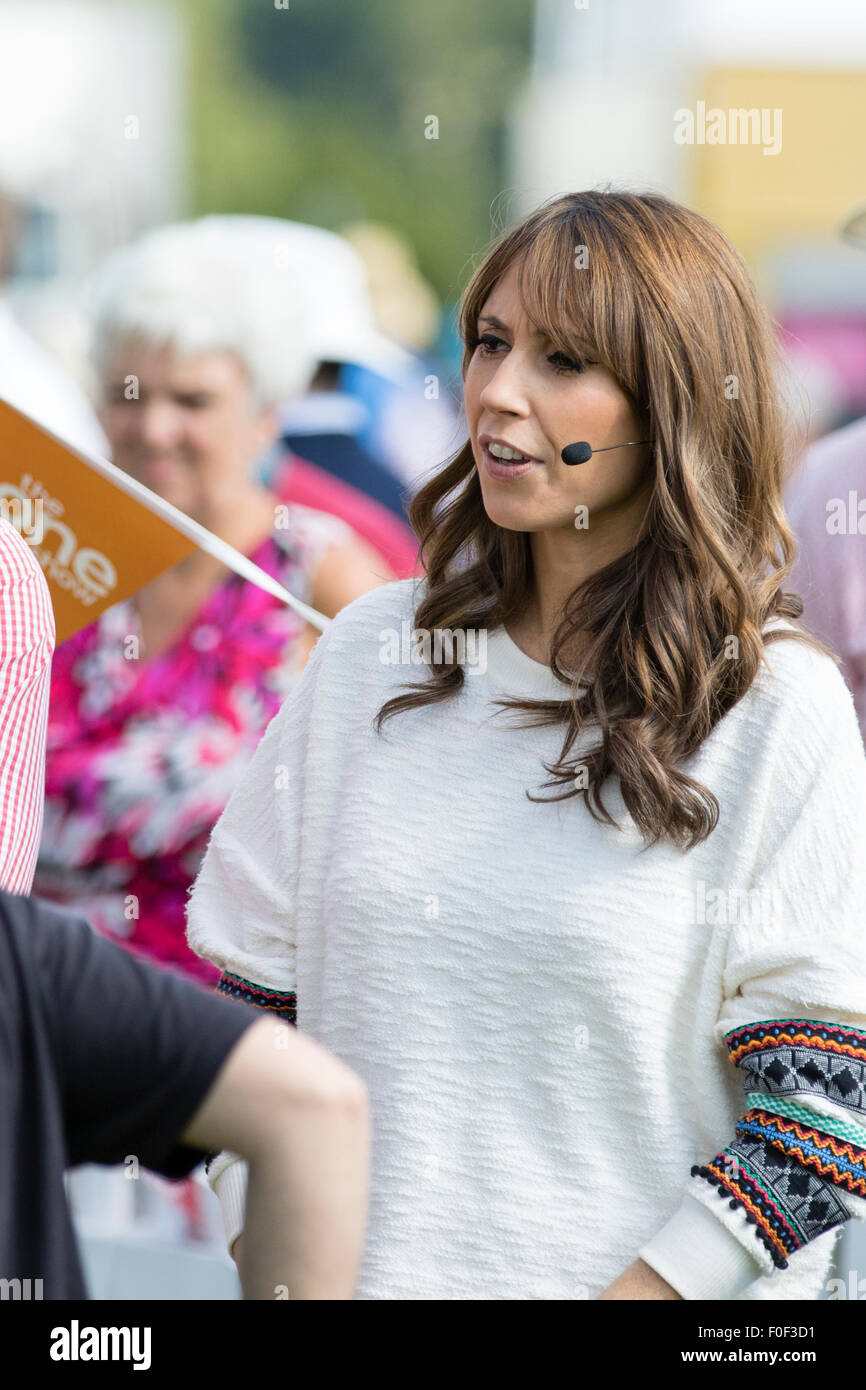 Harrogate, England - Juillet 15th, 2015 : Alex Jones wit foules regardant lors des répétitions pour le spectacle au Great Yorkshire Show Banque D'Images