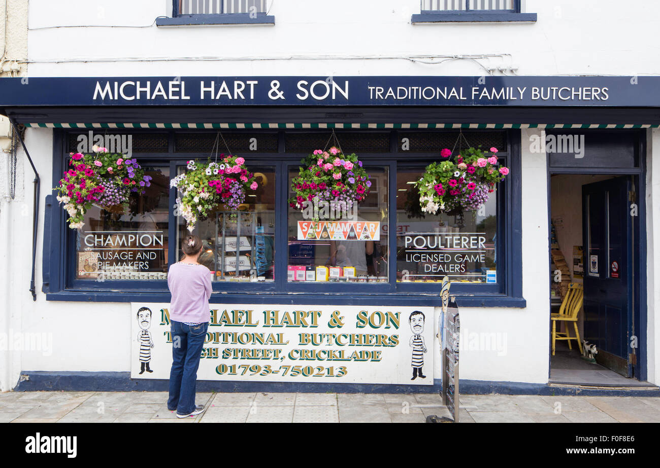Les bouchers traditionnels boutique, England, UK Banque D'Images