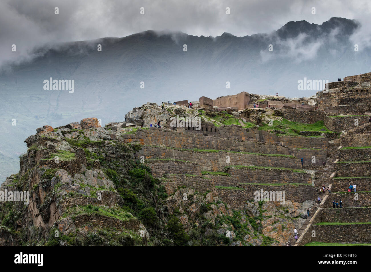 Site archéologique d'Ollantaytambo, Cusco, Pérou. Banque D'Images