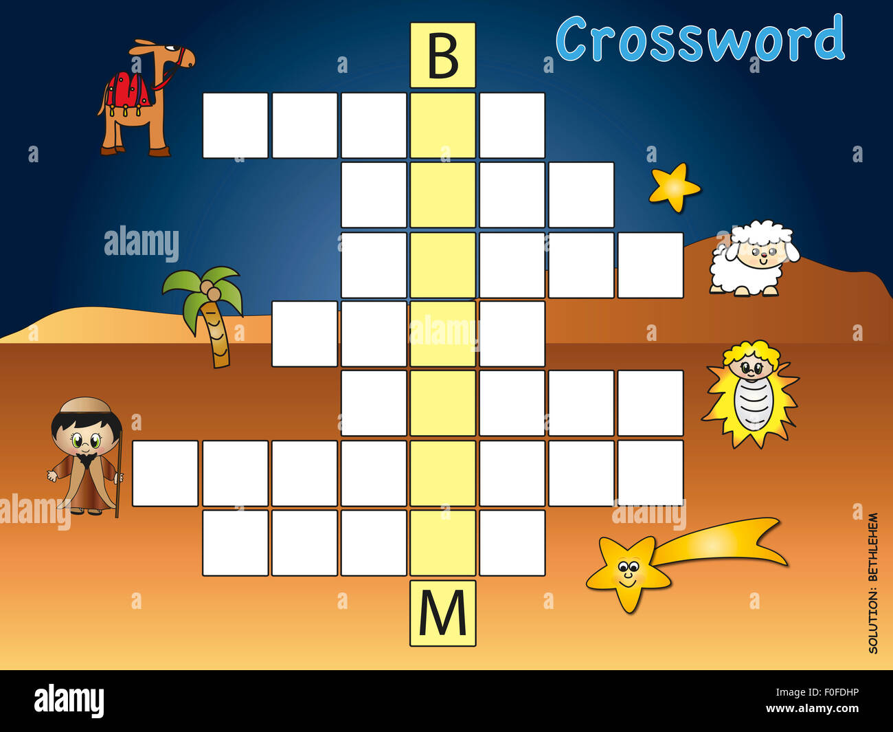 Jeu de mots croisés de Noël Photo Stock - Alamy