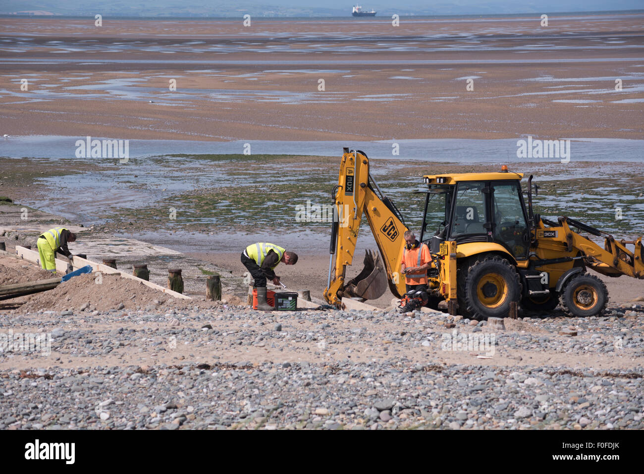 Le remplacement de l'épis à Fleetwood Lancashire Banque D'Images