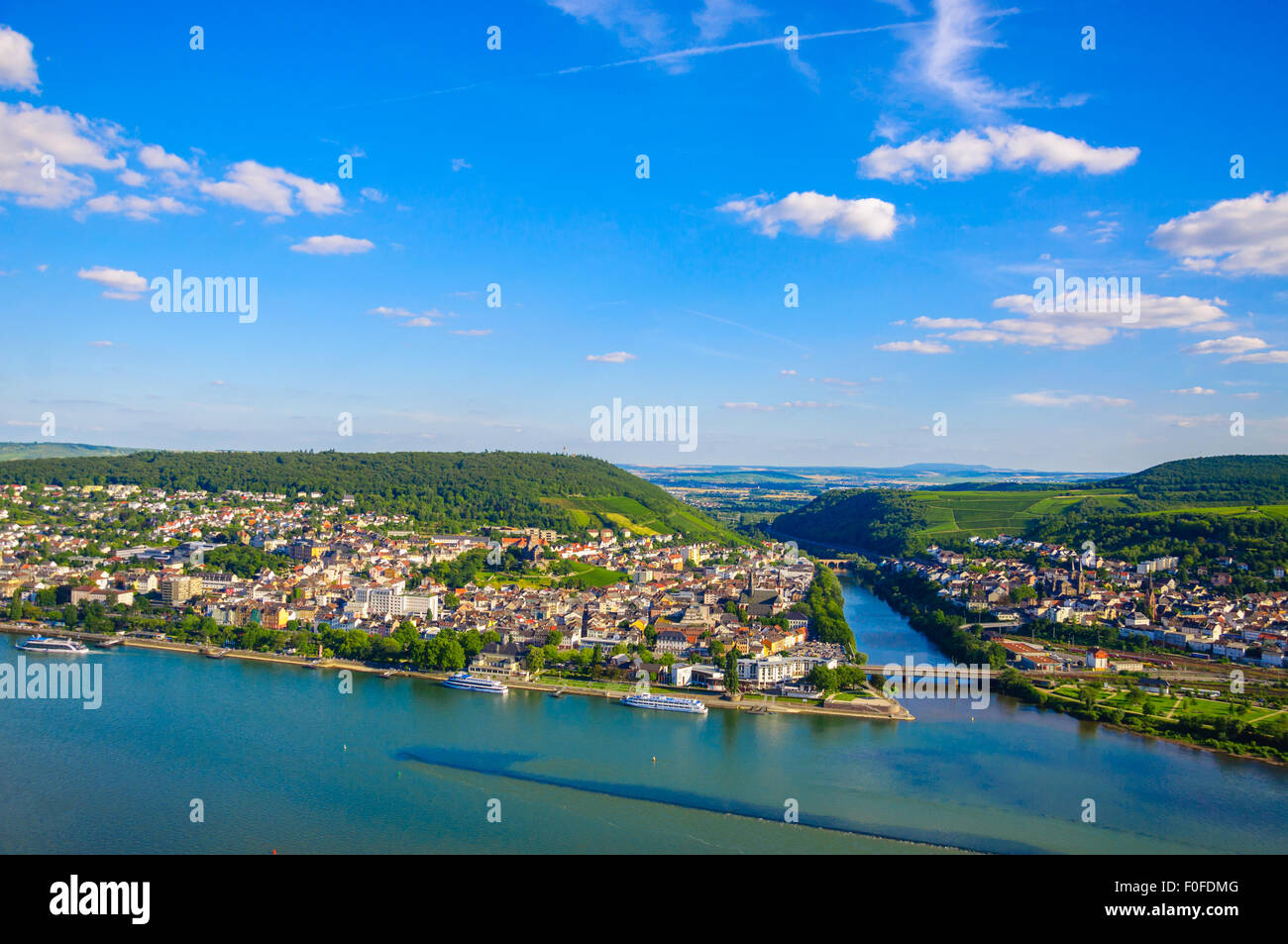 Bingen am Rhein et du Rhin, Rheinland-Pfalz, Allemagne Banque D'Images