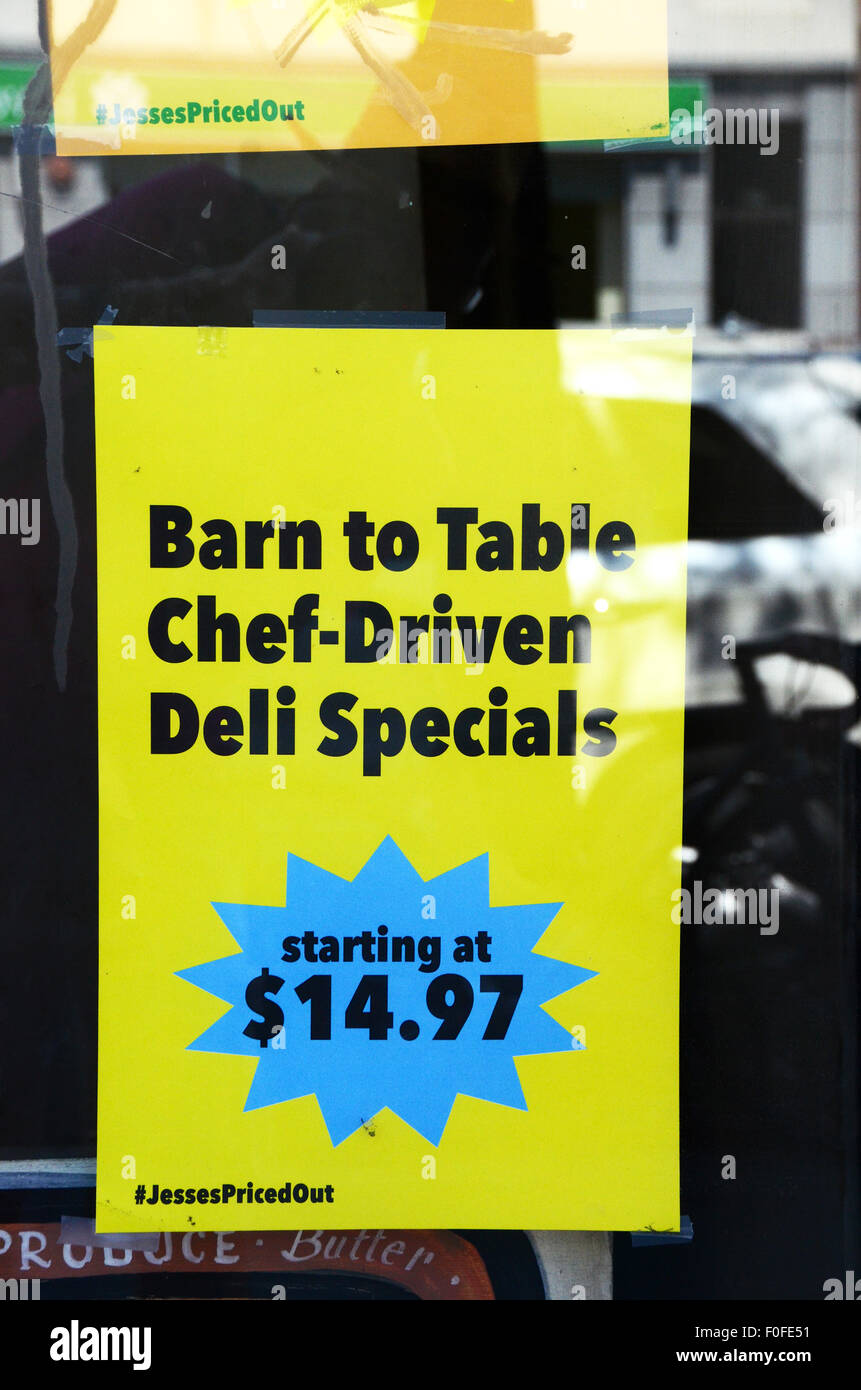 Jesse's deli brooklyn atlantic avenue lutte propriétaires louer lieu Boerum Hill deli re-marques comme emporium artisanal pour protester louer Banque D'Images