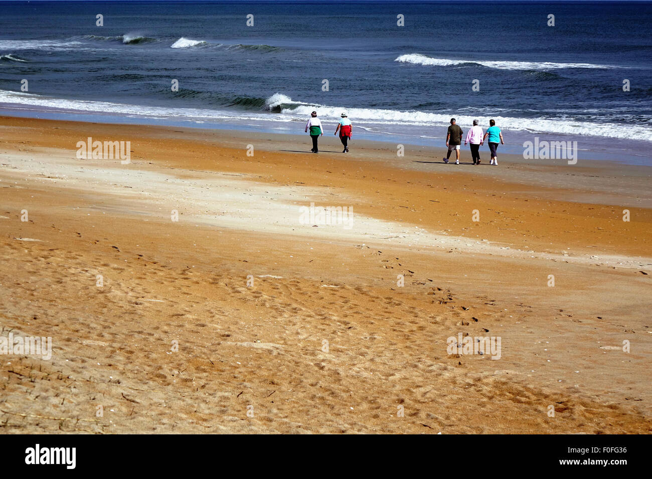 Les uns flânant sur Ormond Beach, en Floride Banque D'Images
