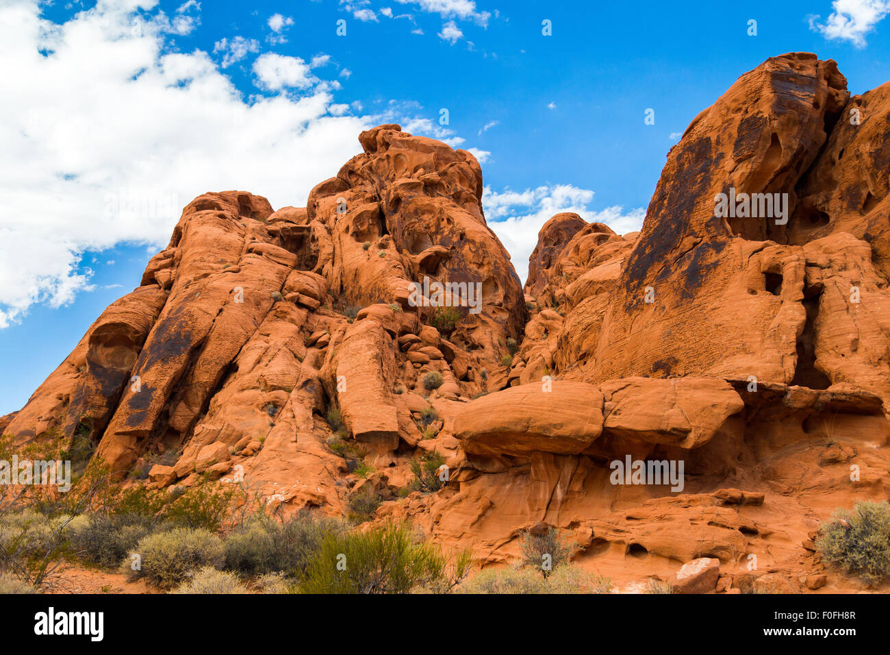 Paysage de Red Rock, Vallée de Feu Park, Nevada, USA Banque D'Images