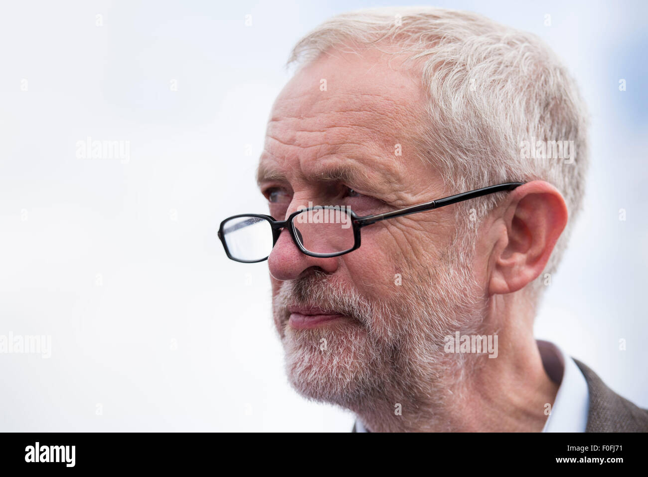 Candidat à la direction du travail MP Jeremy Corbyn. Banque D'Images