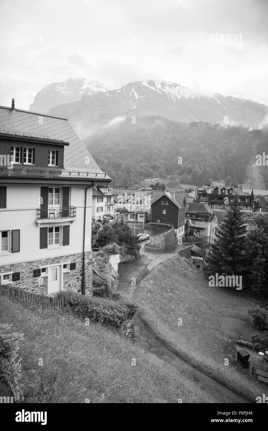 La vie dans les Alpes Suisses Banque D'Images