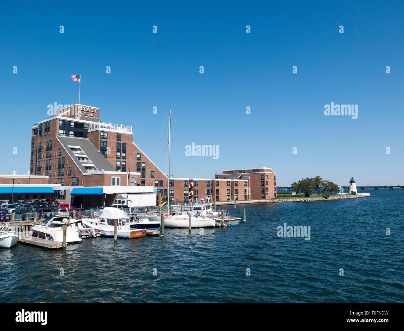 Hyatt Regency Hôtel sur Goat Island , NEWPORT RI Banque D'Images