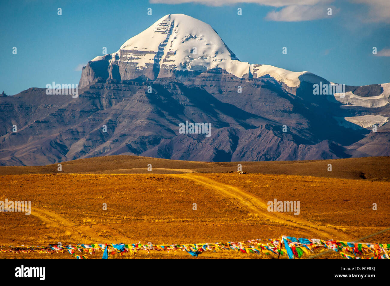 Mont Kailash, la montagne sacrée de la religion. Banque D'Images