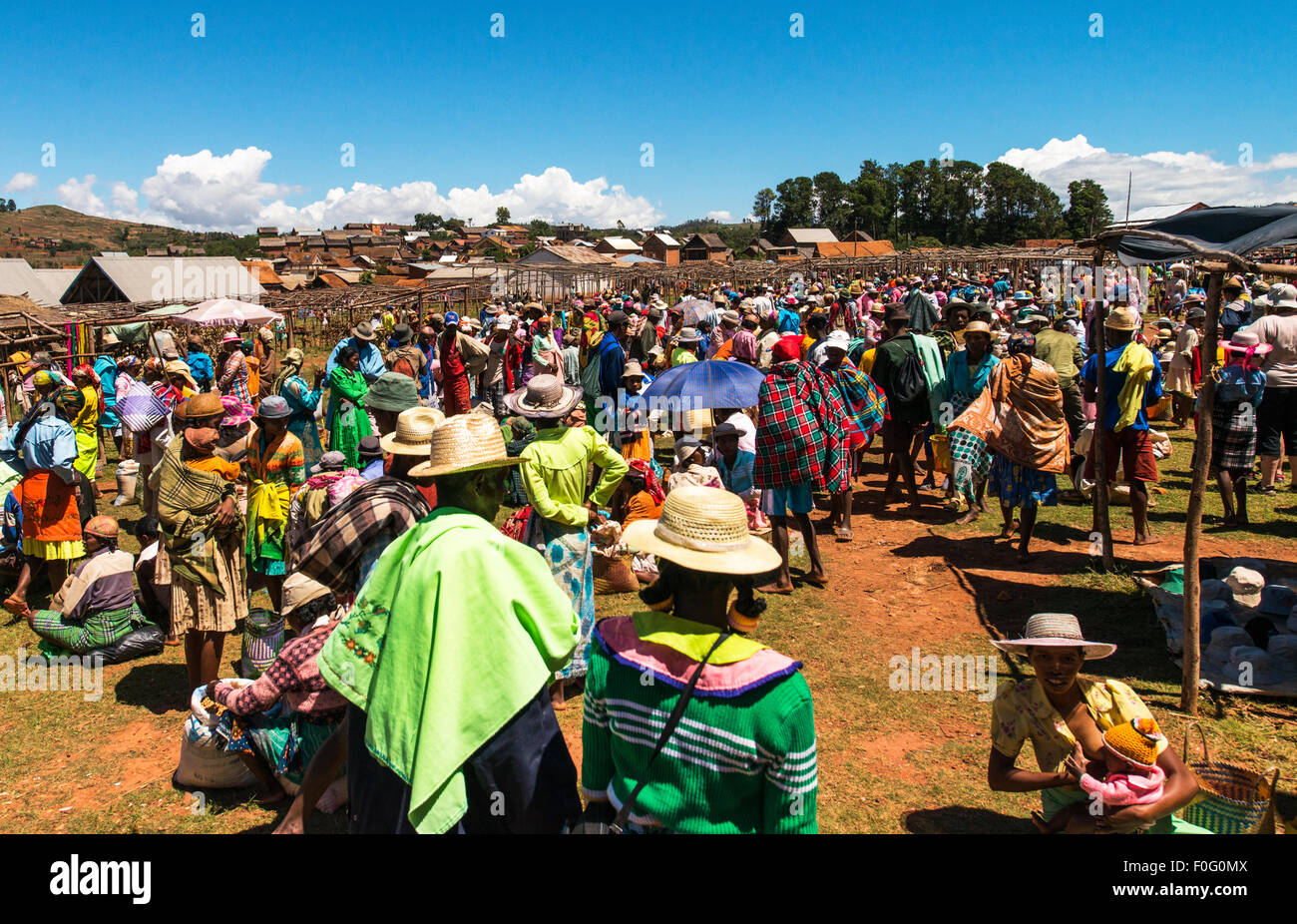 Marché local traditionnel malgache Madagascar highlands Banque D'Images