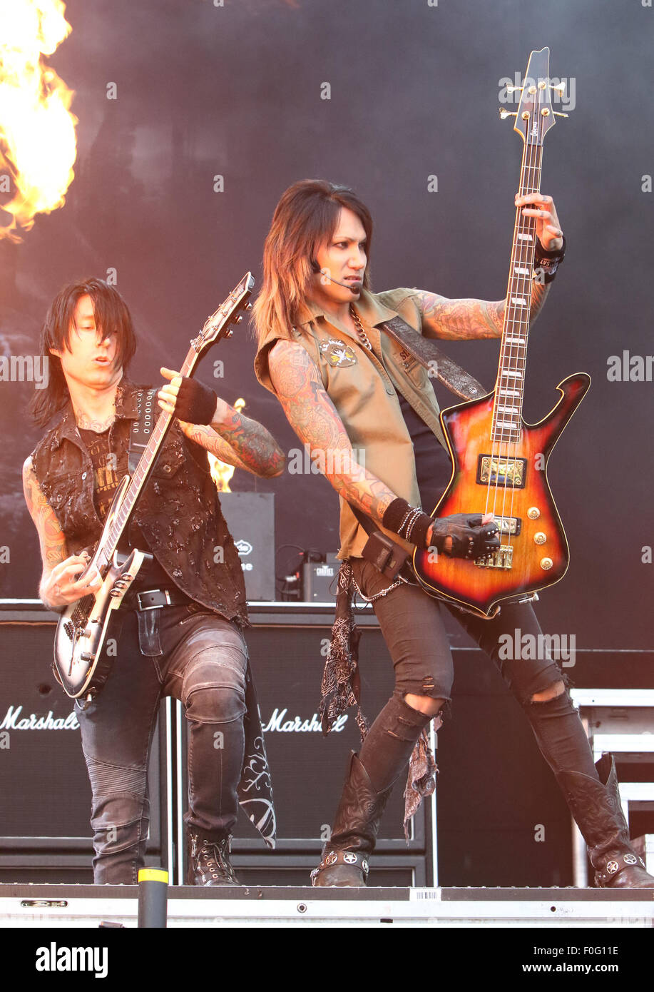 Download Festival à Donington Park, Derbyshire comprend : Black Veil Brides où : Derby, Royaume-Uni Quand : 13 Juin 2015 Banque D'Images