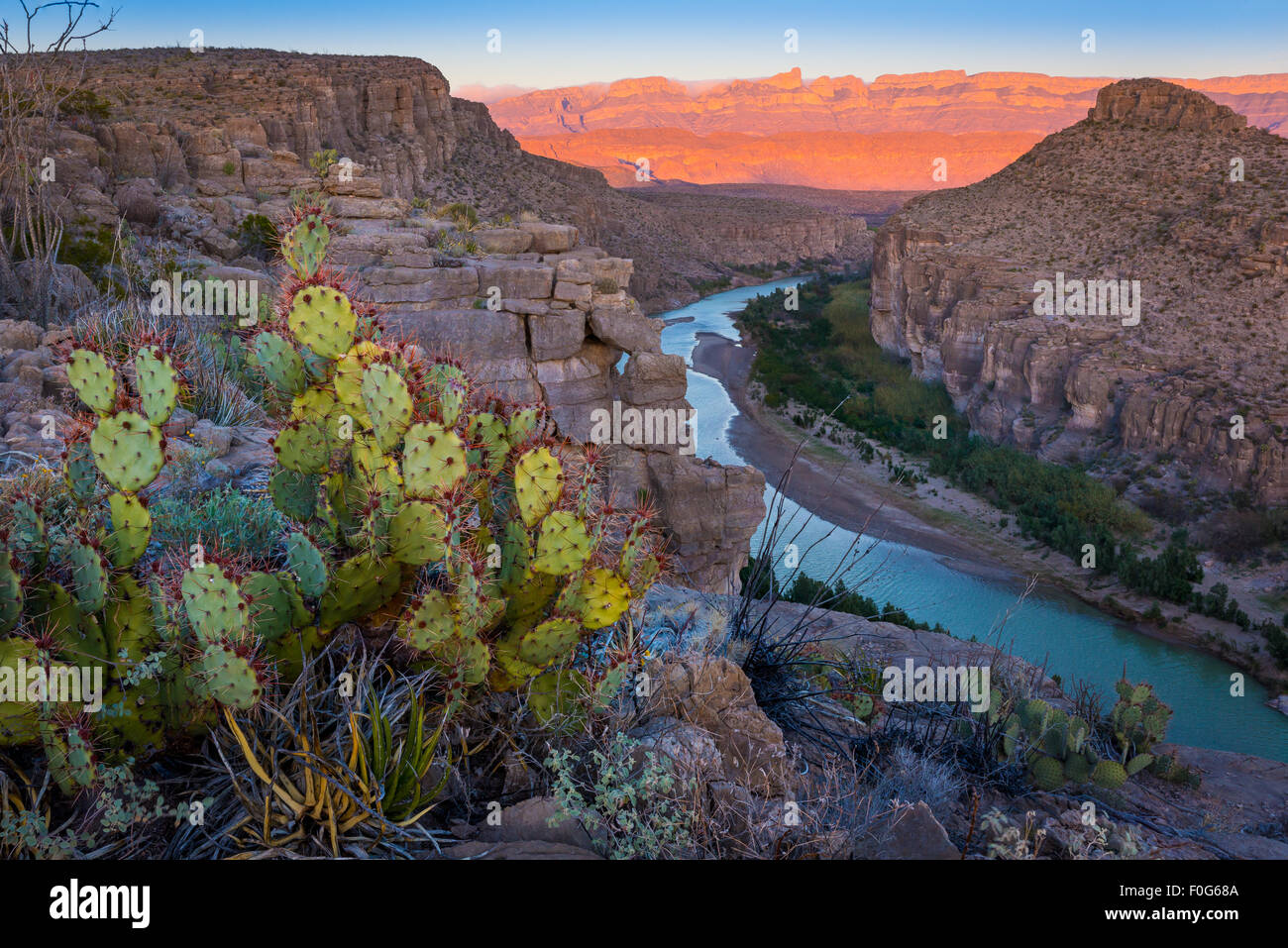 Le Parc National Big Bend au Texas est la plus grande zone protégée du Désert de Chihuahuan aux États-Unis. Banque D'Images