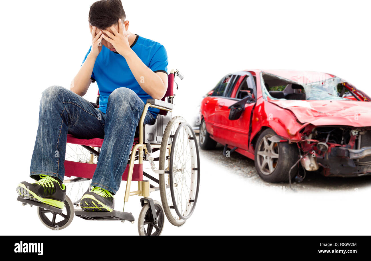 Le stress et la mobilité patient avec accident de voiture concept Banque D'Images