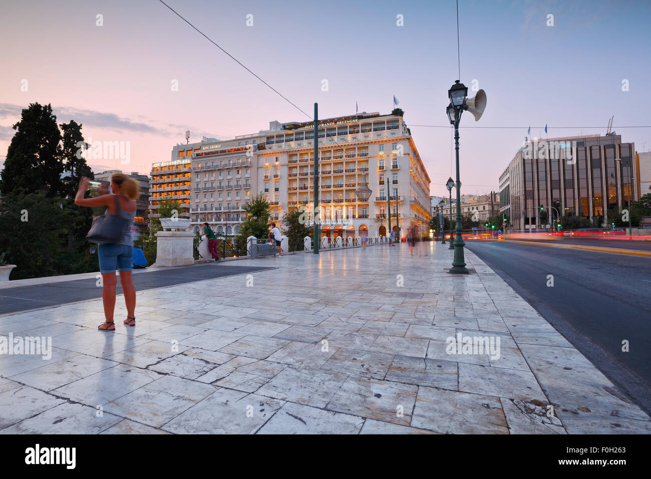 Hôtels en place Syntagma à côté du Parlement grec Banque D'Images