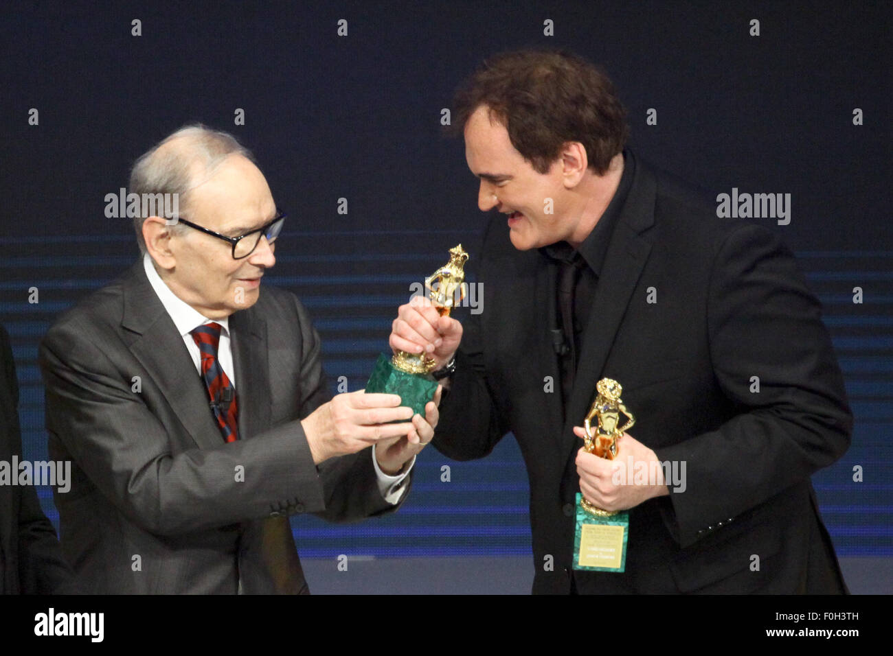 David di Donatello Awards 2015 qui a eu lieu au Teatro Olimpico - à l'intérieur comprend : Quentin Tarantino, Ennio Morricone Où : Rome, Italie Quand : 12 Jun 2015 C Banque D'Images