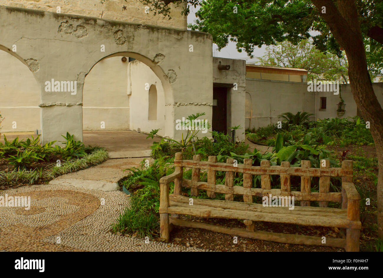 L'Alamo Jardin - maintenant une attraction touristique, le jardin est à l'arrière de la forteresse. Banque D'Images