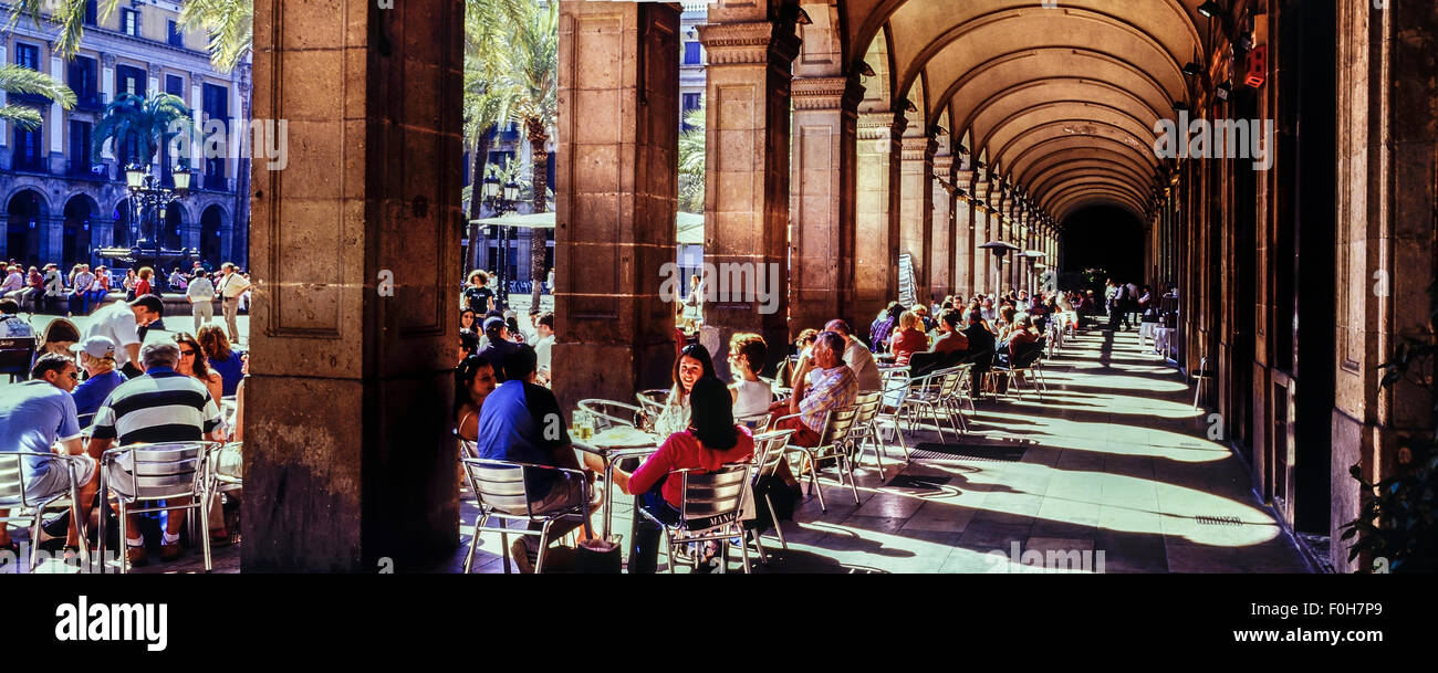 Placa Reial. Barcelone. Espagne Banque D'Images