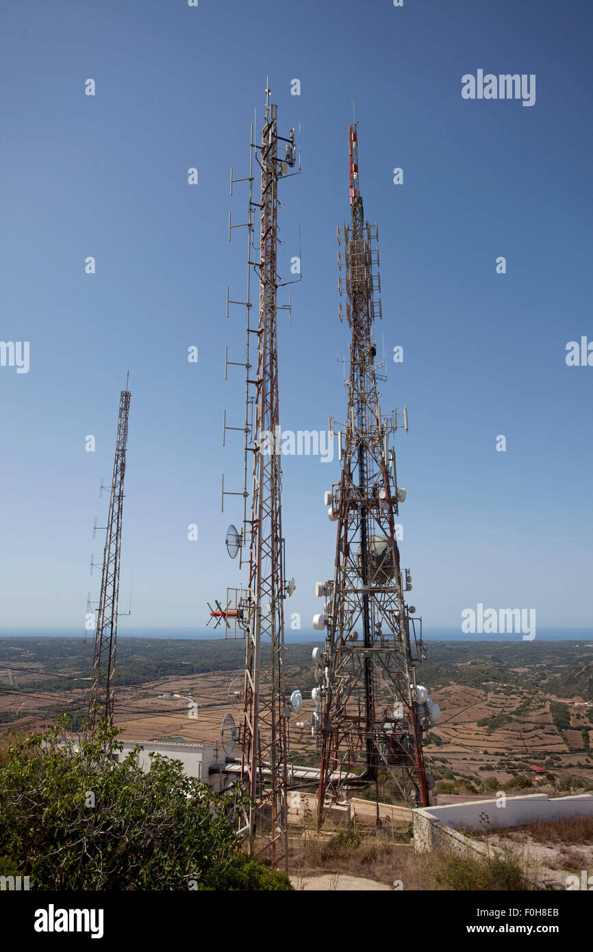 Mâts de communication el torro menorca Banque D'Images